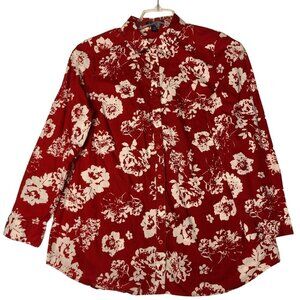 ROAMAN'S WOMEN COLLARED BUTTON LONG SLEEVE TOP SIZE 14W